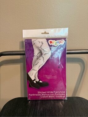 Disguise White Stitched Child Costume Tights NIP Fits up to Sz 12